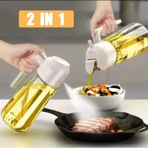 2-in-1 Olive Oil Dispenser & Spray Bottle 500ml – Multi-Purpose Cooking Oil Sprayer for Kitchen, BBQ, Baking & Picnic